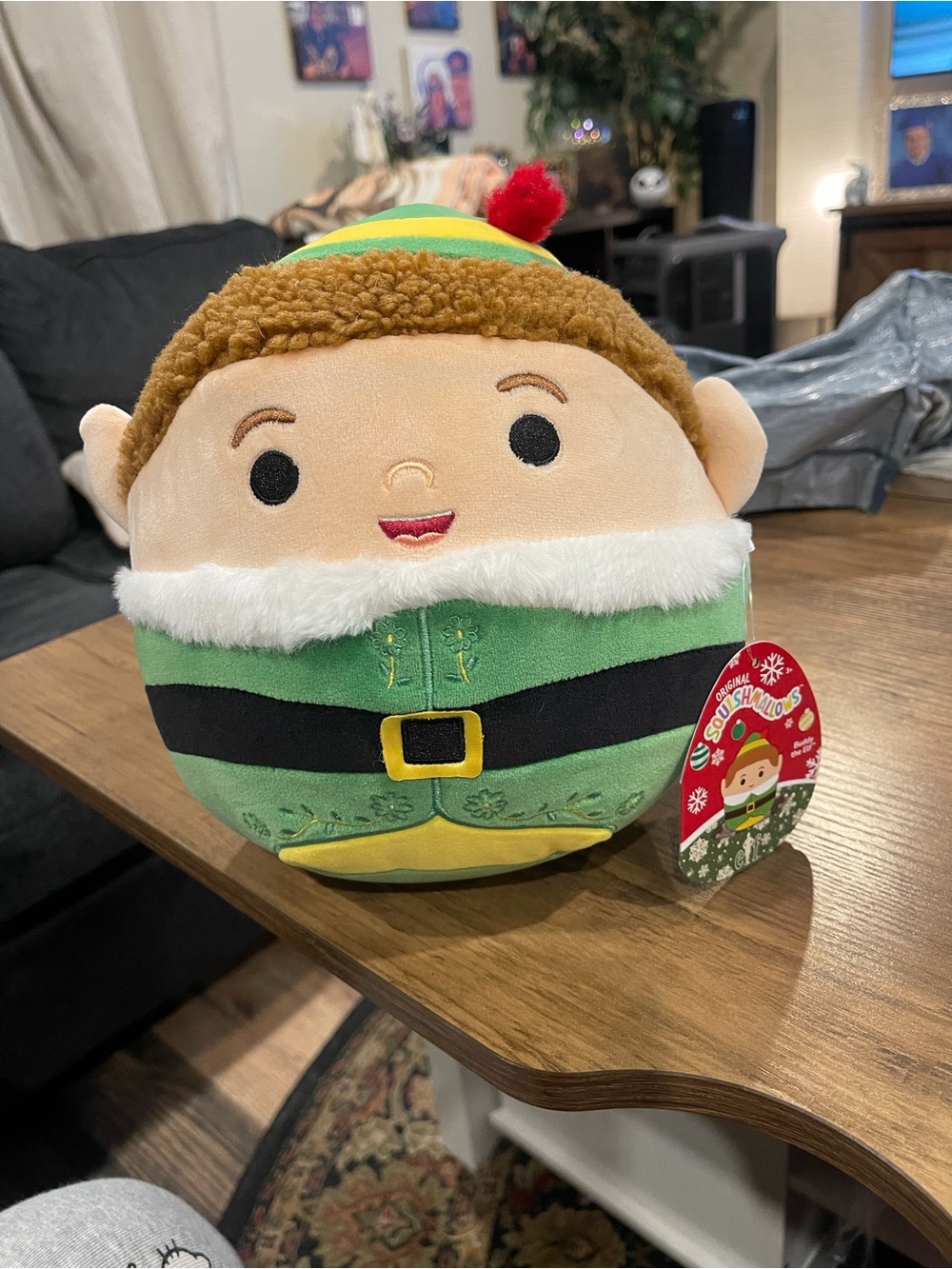 Squishmallows Elf Plush Toy - Green, Yellow, Red